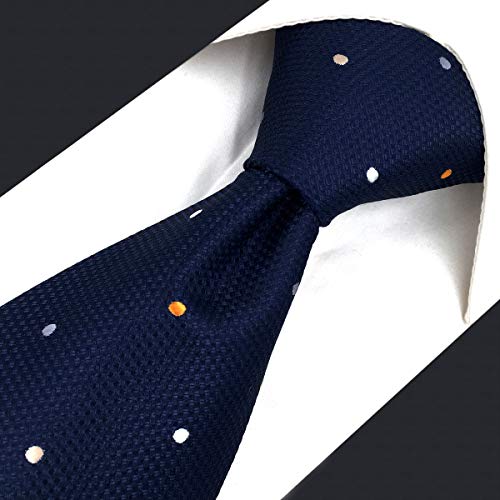 shlax&wing S&W Herren Ties Krawatte Navy Puntos Classic 147cm