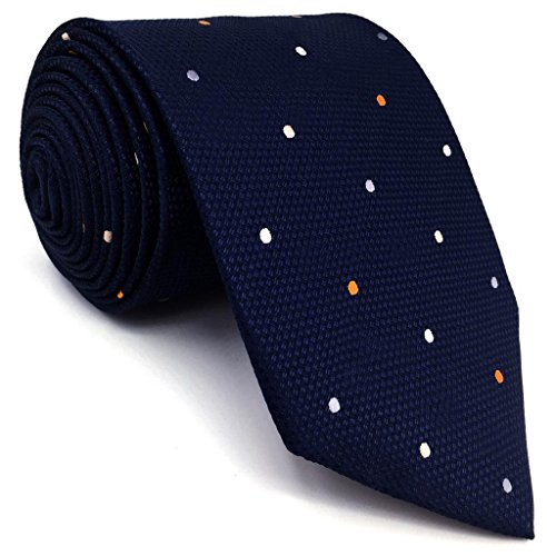 shlax&wing S&W Herren Ties Krawatte Navy Puntos Classic 147cm