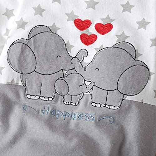 SHOBDW Body Bebé Niño Recién Nacido Trajes De Mameluco Care Pijama Bebé Niño Verano Jumpsuit Bebé Dibujos Animados Impresión de la Estrella Mono para Bebé Manga Larga(Gris,0-3 Meses)