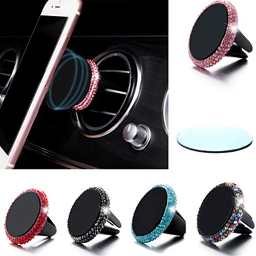 SHOP YJX Ornamento del Coche del Clip del Diamante de Lujo del teléfono móvil del imán del Soporte de Perfume Recorte Decoración Aire Auto Outlet Accesorios Clip Regalos (Color : Pink)