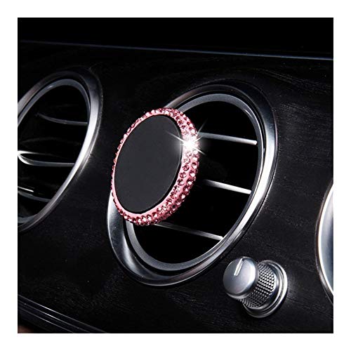 SHOP YJX Ornamento del Coche del Clip del Diamante de Lujo del teléfono móvil del imán del Soporte de Perfume Recorte Decoración Aire Auto Outlet Accesorios Clip Regalos (Color : Pink)