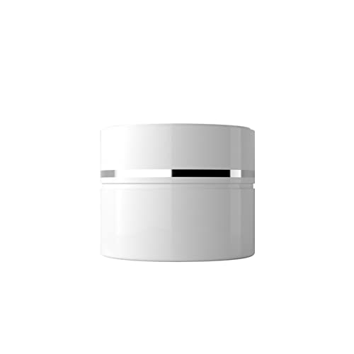 SHOUNAO Venta al por Mayor 12 unids/Lote Crema Blanco Jarra de plástico Jarra de Recipiente de plástico Tarro cosmético Embalaje 15g y 30 g (Color : 15G - White)