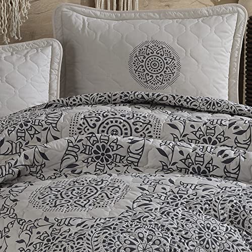 Sibiles - Colcha Bouti Algodón Turco Étnica Cama 135, 150, 160, y 180 Azteka Azul (240x240 cm)