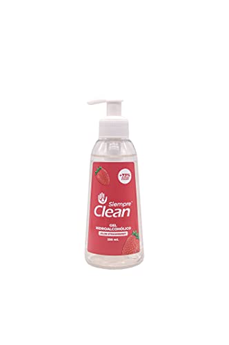 SiempreClean Gel Hidroalcohólico con Dosificador, Gel Higienizante Suave con la Piel, 73% de Alcohol Etílico, Perfume Fresa, 250 ml