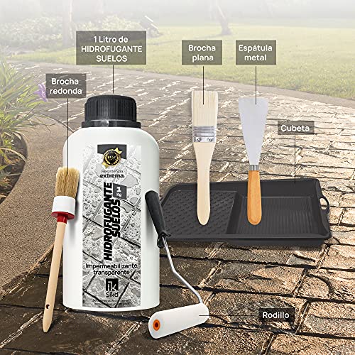 Sikd – Hidrofugante Impermeabilizante Transparente para Suelos. Extrema Resistencia al Agua, Abrasión, Humedad o Aceites. Kit 1L Imprimación Interior y Exterior