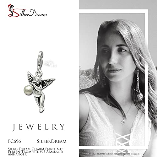 SilberDream Sekka Jewelry FC696 - Colgante de plata con diseño de ángel y trompeta