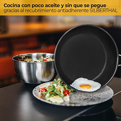 SILBERTHAL Sarten induccion 24 cm | Sarten antiadherente vitroceramica | Sartén acero inoxidable