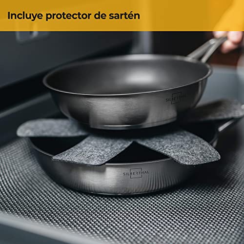 SILBERTHAL Sarten induccion 24 cm | Sarten antiadherente vitroceramica | Sartén acero inoxidable
