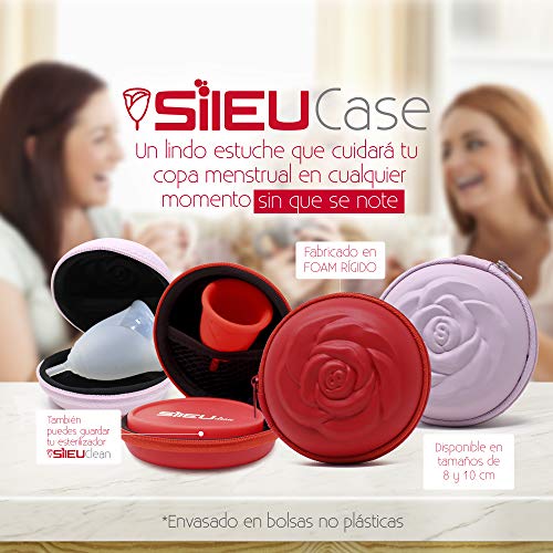 Sileu Case - Estuche para copas menstruales - Ideal para llevar tu tampón o copa menstrual de forma elegante y discreta en tu bolso o para viajes - Pequeño, 8 cm - Negro Holográfico