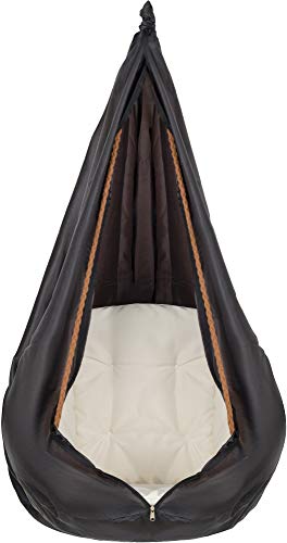 Silla Colgante Interior VITA5 con Trenzado de macramé - El Columpio para Interior Bohemio le da un Toque Elegante - Columpio Colgante Acolchado - Cubierta Impermeable para Uso en Interior o Exterior