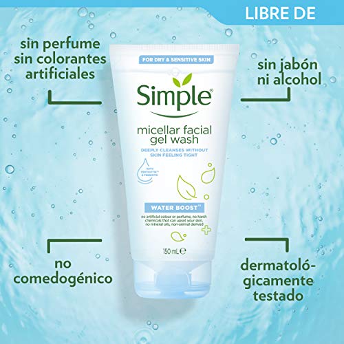 Simple Jabón Limpiador Facial Water Boost 150 Mililitros