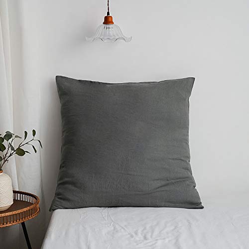 Simple&Opulence Juego de ropa de cama de 240 x 220 cm, 100% lino puro, color gris, con funda de almohada de 80 x 80 cm y 1 funda nórdica