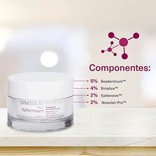 Singuladerm Crema reafirmante e hidratante - Crema antiarrugas mujer - Crema cuello y escote - Día/Noche - 50 ml