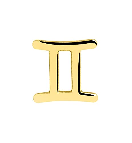 SINGULARU ® - Pendiente Suelto Zodíaco Oro - Géminis - Joyas mujer