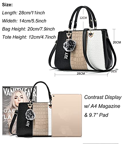Sipobuy Bolso De Mano Para Mujer Con Ondas Bolso De Mensajero Elegante Para Mujer (Grey)