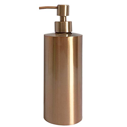 SISVIV Dispensador de Jabón 550ML Baño Cocina en 304 Acero Inoxidable Dosificador de Jabón Líquido Champú Loción Gel de Ducha Detergente para Patos Oro Rosa