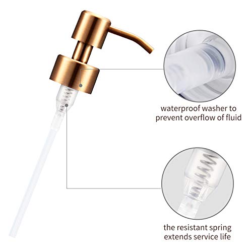 SISVIV Dispensador de Jabón 550ML Baño Cocina en 304 Acero Inoxidable Dosificador de Jabón Líquido Champú Loción Gel de Ducha Detergente para Patos Oro Rosa