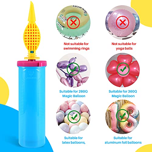 Siumir Bomba para Globos Bidireccional Hinchador de Globos Inflador de Globos Manual Bomba de Aire para Globos de Látex y Globos de Aluminio