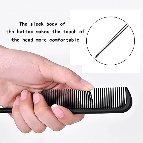 SIYI-XIU 3Pcs Peluquería Peine Pelo Peine de Corte de Pelo Peinado para Peluqueros Antiestático Resistente al Calor Peine,Negro