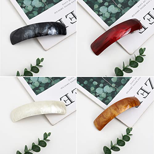 SJKAONJJKAI 4 Piezas Horquilla Rectangular Pinzas para El Cabello Medianas Grandes Pinzas Cabello Retro Pinza De Pelo Acrílico para Cabello Medio-Largo, Cabello Largo Y Diferentes Tipos De Cabello