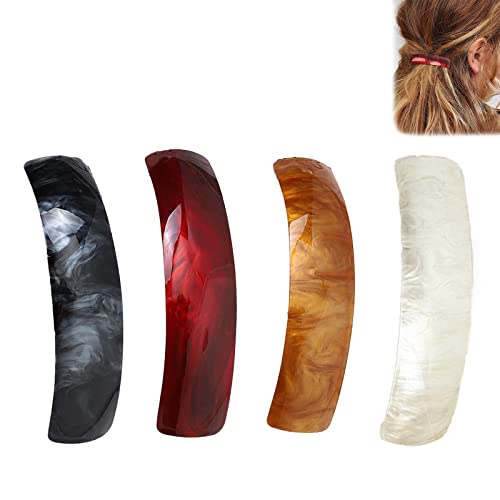 SJKAONJJKAI 4 Piezas Horquilla Rectangular Pinzas para El Cabello Medianas Grandes Pinzas Cabello Retro Pinza De Pelo Acrílico para Cabello Medio-Largo, Cabello Largo Y Diferentes Tipos De Cabello