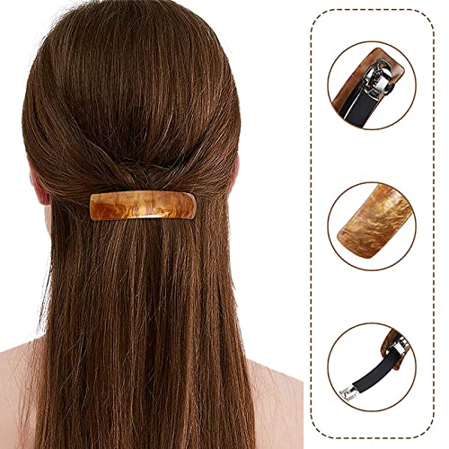 SJKAONJJKAI 4 Piezas Horquilla Rectangular Pinzas para El Cabello Medianas Grandes Pinzas Cabello Retro Pinza De Pelo Acrílico para Cabello Medio-Largo, Cabello Largo Y Diferentes Tipos De Cabello