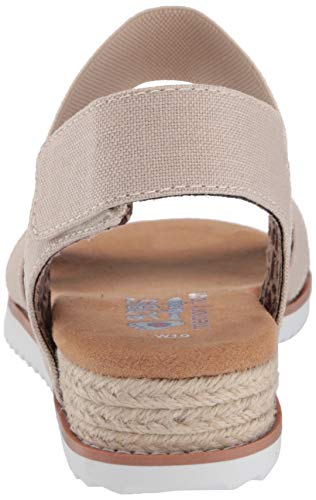 Skechers BOBS Women's Desert Kiss-Secret Picnic Flat Sandal, Natural, 10 M US