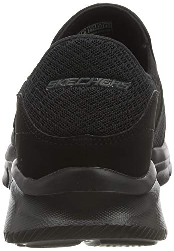 Skechers Equalizer-Persistent, Zapatillas sin Cordones Hombre, Negro BBK Black Mesh Duraleather Trim, 42 EU