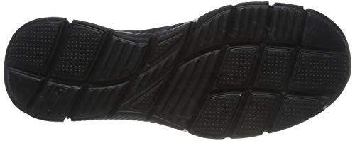 Skechers Equalizer-Persistent, Zapatillas sin Cordones Hombre, Negro BBK Black Mesh Duraleather Trim, 42 EU