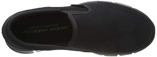 Skechers Equalizer-Persistent, Zapatillas sin Cordones Hombre, Negro BBK Black Mesh Duraleather Trim, 42 EU