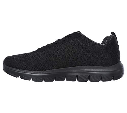 Skechers Flex Advantage 2.0, Zapatillas de Deporte Exterior Hombre, Negro (BBK Black Engineered Mesh/Trim), 44 EU