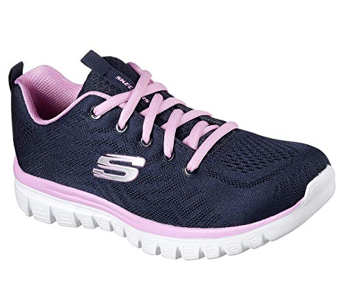 Skechers Graceful-Get Connected, Zapatillas Mujer, Multicolor (Nvpk Black Mesh), 37 EU