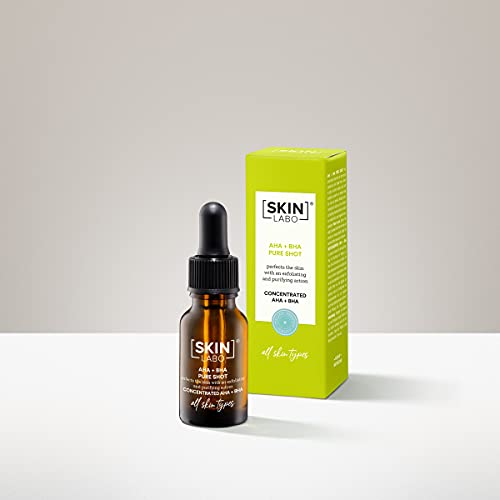SkinLabo - Shot concentrado AHA + BHA. Suero facial para pieles propensas al acné con imperfecciones. Ayuda a reducir las imperfecciones. 15 ml
