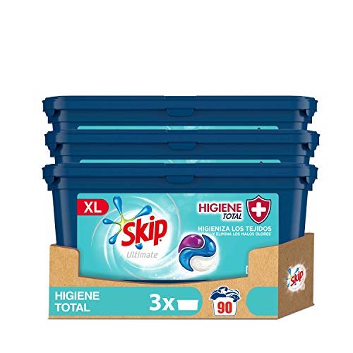 Skip Ultimate Detergente en Cápsulas Higiene Total 30 lavados - Pack de 3