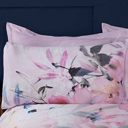 Sleepdown Juego edredón y Fundas de Almohada de polialgodón, tamaño King, 230 x 220 cm, diseño Floral, Color, Rosa encarnado, Matrimonio