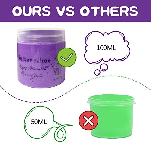 Slime para niñas, ariel-gxr 4 Paquetes Kit de Limo de Mantequilla Suave Lodo de Alivio de Estrés de Juguete de Limo Suave y Ligero para niños, Adolescentes, Adultos