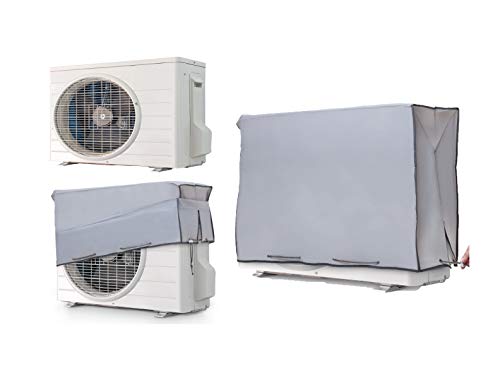Smart-T-Haus Funda Protectora para Aire Acondicionado Exterior Impermeable Doble Tejido y Protección UV, Gris, 90 x 55 x 30 cms