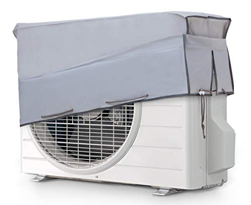 Smart-T-Haus Funda Protectora para Aire Acondicionado Exterior Impermeable Doble Tejido y Protección UV, Gris, 90 x 55 x 30 cms
