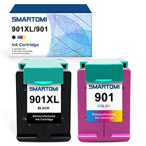 SMARTOMI Remanufacturado 901XL 901 Compatibles con HP 901 XL Cartucho de Tinta para Officejet 4500AIO Series J4540 J4550 J4580 J4680AIO Series 2 Cartuchos