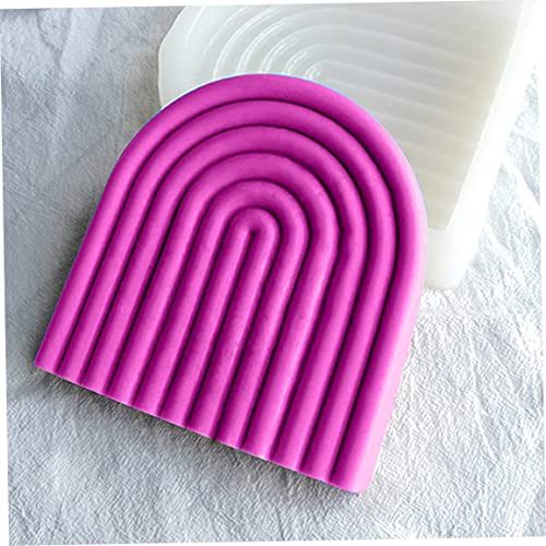 SMELEYOU Molde de Arco Iris de Silicona, Molde de Vela de jabón de Puente Artesanal DIY, Molde de Fondant de Arco geométrico para decoración de Adorno de Pastel, Style1