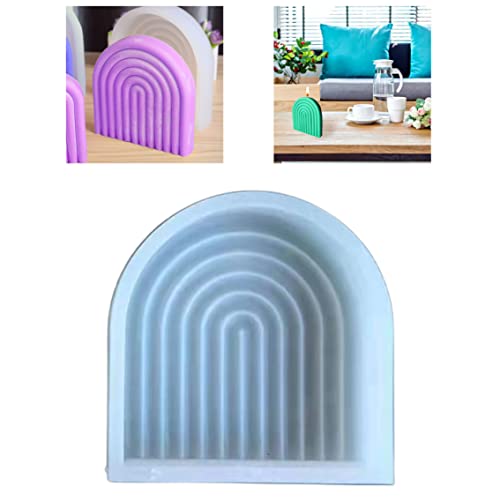 SMELEYOU Molde de Arco Iris de Silicona, Molde de Vela de jabón de Puente Artesanal DIY, Molde de Fondant de Arco geométrico para decoración de Adorno de Pastel, Style1