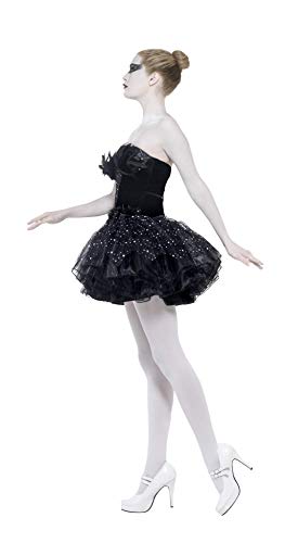 Smiffys-27313S Disfraz de Cisne Negro gótico, con Vestido, Color, S-EU Tamaño 36-38 (Smiffy'S 27313S)