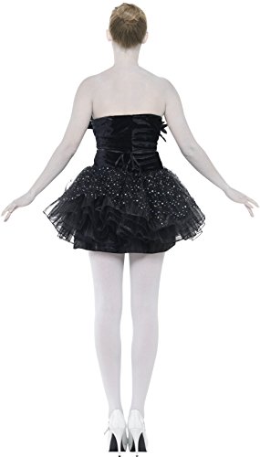 Smiffys-27313S Disfraz de Cisne Negro gótico, con Vestido, Color, S-EU Tamaño 36-38 (Smiffy'S 27313S)