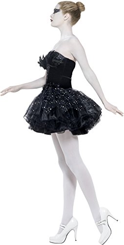 Smiffys-27313S Disfraz de Cisne Negro gótico, con Vestido, Color, S-EU Tamaño 36-38 (Smiffy'S 27313S)