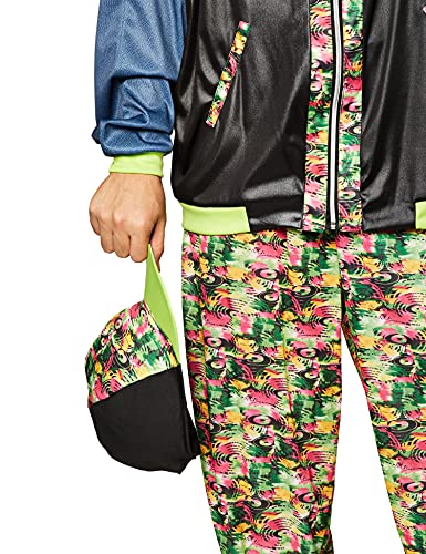 Smiffys-43198 Disfraz de Hip Hop años 80, Estampado, con Chaqueta, pantalón y Sombrero, Color, Tamaño único (Smiffy'S 43198)