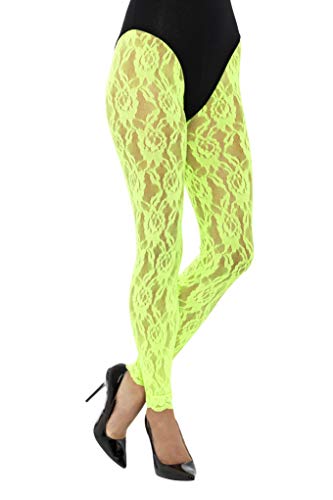 Smiffys Mallas de encaje años 80, verde flúor , color/modelo surtido