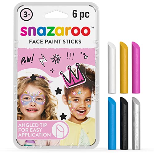 Snazaroo - Set de 6 barras de pintura facial, fantasía