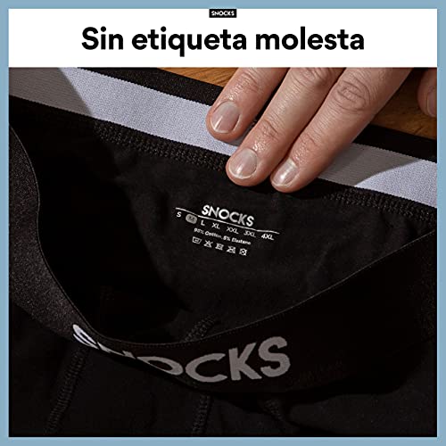 Snocks Calzoncillos Hombre Slip 6X Boxer Hombre Pack Slips Negro Tamaño L (Large) Slips Hombre Ropa Interior Hombre Negro Slips Hombre Packs Boxers para Hombres