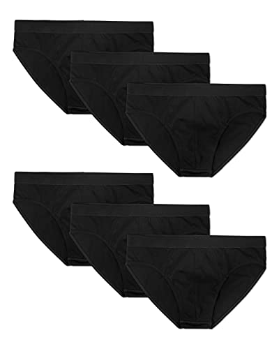 Snocks Calzoncillos Hombre Slip 6X Boxer Hombre Pack Slips Negro Tamaño L (Large) Slips Hombre Ropa Interior Hombre Negro Slips Hombre Packs Boxers para Hombres