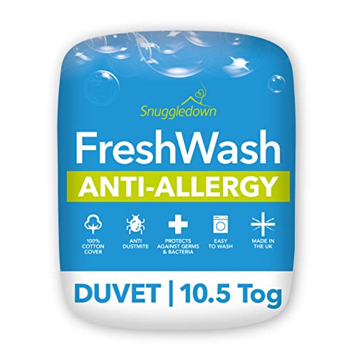 Snuggledown Freshwash - Edredón Anti-alérgico, algodón, Color Blanco, algodón Algodón, Blanco, Doublé